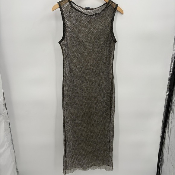 Blue Rain X Francesca’s Dresses & Skirts - Blue Rain Mesh‎ Sleeveless Gold/Black Maxi Dress Womans Size Large-Stretch #22P